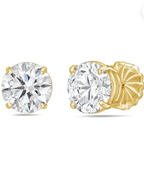 LAB GROWN 2 CT 14K ROUND DIAMOND STUDS
